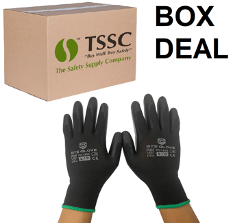 picture of General Safety Gloves - Black Polyester Liner - PU Palm Coated - Box Deal 120 Pairs - [IH-CHAPU1303]