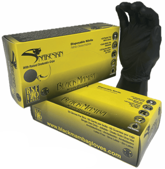 Picture of Black Mamba Snakeskin Nitrile Disposable Gloves - Box of 50 - FD-BSF