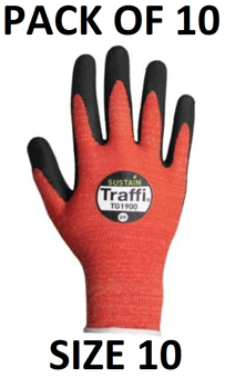 picture of Traffiglove Biodegradable Nitrile Microfoam Gloves - Size 10 - Pack of 10 - TS-TG1900-10X10 - (AMZPK2) - (DISC-R)