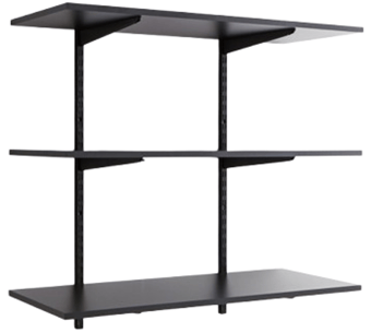 Picture of BiGDUG Twin Slot Shelving Kit - 1000h x 1000w x 300d mm - 3 Graphite Grey Melamine Levels - [BDU-TSB1033G]