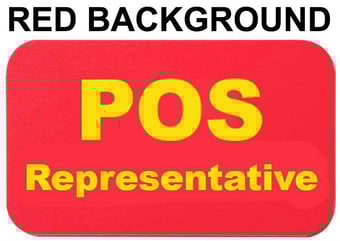 picture of POS Representative Insert Card for Professional Armbands - Red Background - [IH-AB-POSRR] - (HP)