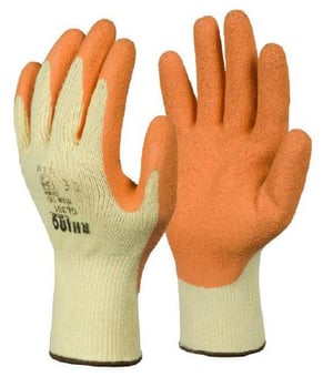 picture of Rhino Tec Orange Latex Palm Coated Gloves - FU-GL001