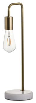 picture of Hill Interiors Marble And Brass Industrial Desk Lamp - [PRMH-HI-20164]