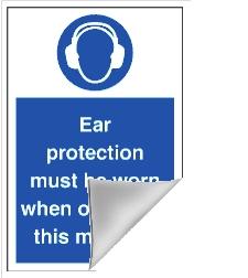 picture of Ear Protection Sign LARGE - 400 x 600Hmm - Self Adhesive Vinyl - [AS-MA98-SAV]