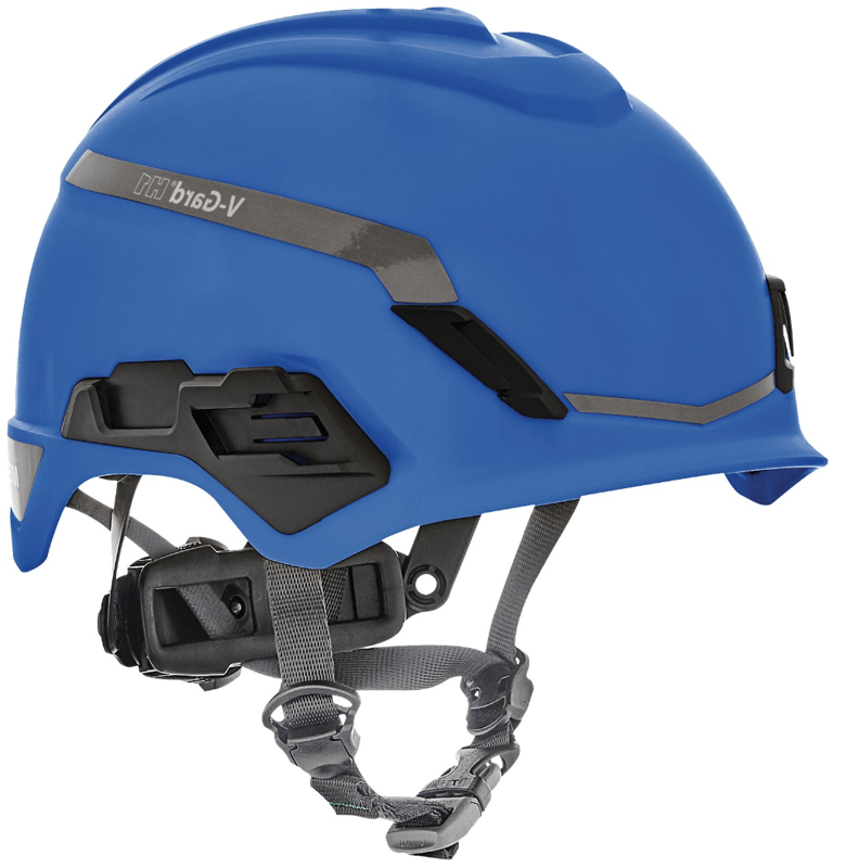 MSA V-Gard H1 Novent Safety Helmet Blue Fas-Trac III - Non-Vented - [MS-10194793]