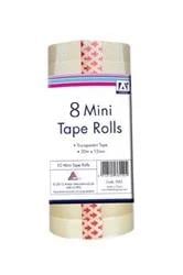 Picture of Pack of 8 - Mini Solid Tape - Clear - [AF-5012128384424] - (DISC-W)
