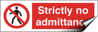 Picture of Strictly No Admittance Sign LARGE - 600 X 200Hmm - Self Adhesive Vinyl - [AS-PR56-SAV]