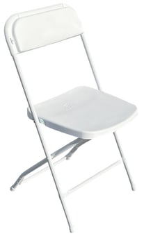picture of White Plastic Folding Chair with Steel Frame - Indoor & Outdoor Use - [SHU-E-FC-02]