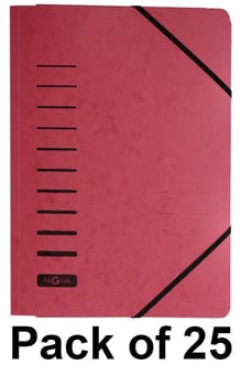 picture of Durable - Document File With Elastic Corner Holders - Red - Capacity 1-200 Sheets A4 - Pack of 25 - [DL-P2400701] - (DISC-X)