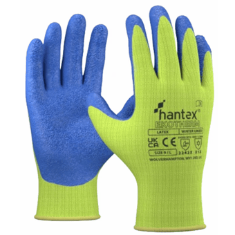 picture of Hantex EKOTHERM Thermal Latex Grip Glove Hi Vis Yellow - UC-HTX-EKOTHERM-HVY