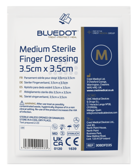 Picture of Blue Dot Sterile Finger Dressing 3.5cm x 3.5cm - Pack of 10 - [CM-30BDFD35]