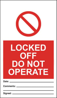 Picture of Tye Tags - Locked Off Do Not Operate - 80 X 150Hmm (Pack of Ten) - Rigid Plastic - [AS-PR145-RP]