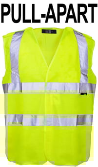 picture of Yellow Pull Apart Hi-Vis Vest - All Velcro - Class 2 EN471 CE Hi-Visibilty - ST-34841 - (DISC-R)