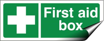 picture of First Aid Signs - First Aid Box - 200 X 100Hmm - Self Adhesive Vinyl - [AS-SA94B-SAV]