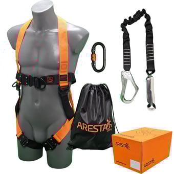 picture of ARESTA Scaffolder Kit 2 - Double Point Harness - EEZE-KLICK Buckle - EN361 EN354 - [XE-AK-S02]