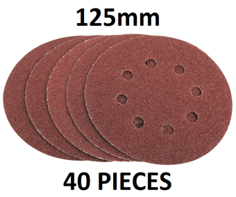 picture of Amtech 40pcs Mixed Grit Circular Sanding Sheet Set 125mm - [DK-V4096]