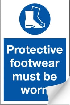 Picture of Protective Footwear Sign LARGE - 400 x 600Hmm - Self Adhesive Vinyl - [AS-MA42-SAV]