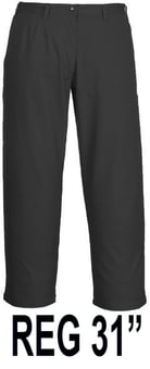 picture of BLACK Portwest Bizweld REGULAR LEG Flame Retardant Trouser - PW-BZ30BKR