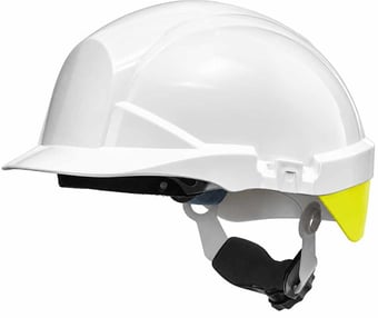 Picture of Centurion Reflex White Safety Helmet with Yellow Rear Flash - Wheel Ratchet - [CE-S12WHVYR]