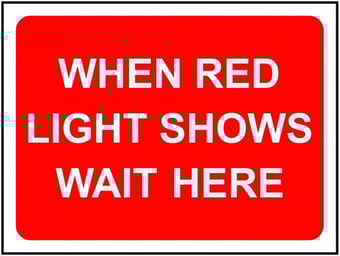 Picture of Spectrum 600 x 450mm Temporary Sign & Frame - When Red Light Shows Wait Here - [SCXO-CI-13153]