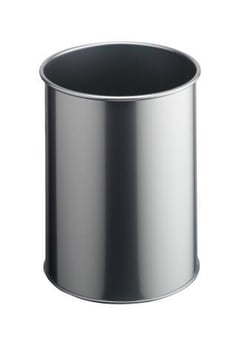 picture of Durable - Waste Basket Metal Round 15 L - 315 x 260 mm - Silver - [DL-330123]