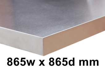 picture of BiGDUG 38mm Corner Stainless Worktop - 865w x 865d mm - [BDU-TGW2S]