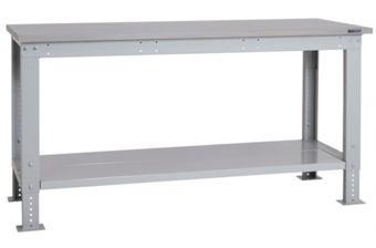 picture of BiGDUG Heavy Duty Workbench - 877h x 1715w x 600d mm - Full Depth Shelf - Laminate Worktop - [BDU-HDWBF176SL]