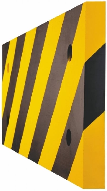 Picture of Moravia 500mm Yellow/Black Traffic-line Surface Protection - Rectangle with 4 Pre-Drilled Holes 200/20 mm - [MV-422.15.592]