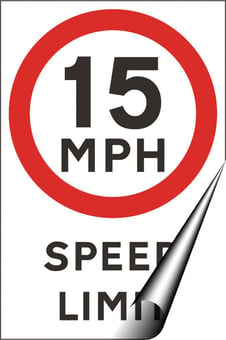 Picture of Non Reflective Traffic Signs - 15 mph Speed Limit - 400 x 600Hmm - Self Adhesive Vinyl [AS-GE50B-SAV]