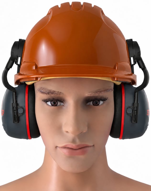 Jsp Evo3 Orange Vented Hard Hat With Sonis 3 Helmet Mounted Ear Defenders - [IH-EVO3OSONIS3]