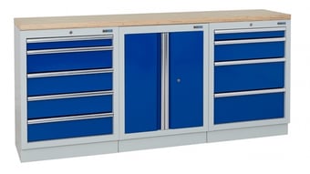 picture of BiGDUG 2041mm Wide Workbench - 5 Drawer Cabinet - 2 Door Cupboard - 4 Drawer Cabinet - Multiplex - [BDU-TGC413GBM] - (LP)