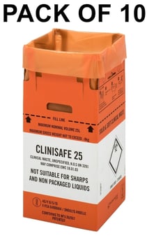 picture of Clinisafe Cardboard Carton Containers - 25L - Orange - Pack of 10 - [VC-21003001]