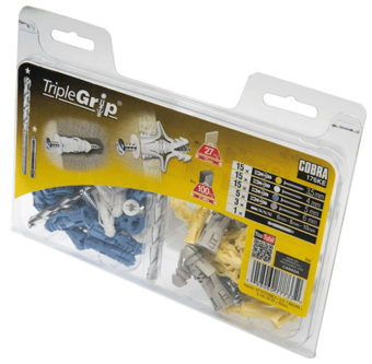Picture of Cobra Yellow White Blue & Grey Triple Grip - 50 Multi Pack - [MX-176KE] - (DISC-R)