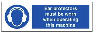 picture of Ear Protection Sign LARGE - 600 x 200Hmm - Rigid Plastic - [AS-MA94-RP] 