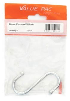 picture of Value Pac Chromed Kitchen S Hook 80mm - [CI-72131]