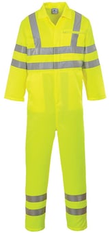 picture of Portwest - Yellow Hi-Vis Poly-Cotton Coverall - PW-E042YER - (DISC-R)