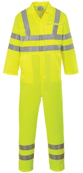 Picture of Portwest - Yellow Hi-Vis Poly-Cotton Coverall - PW-E042YER - (DISC-R)