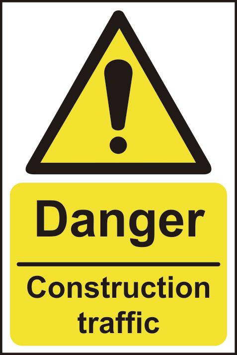 picture of Spectrum Danger Construction Traffic - RPVC 200 x 300mm - SCXO-CI-13954