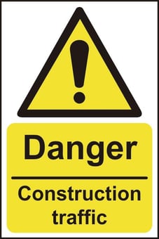 Picture of Spectrum Danger Construction Traffic - RPVC 200 x 300mm - SCXO-CI-13954
