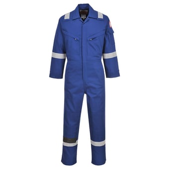 picture of Portwest - Royal Blue Flame Resistant Lightweight Anti-Static Coverall - Regular Leg - PW-FR28RBR