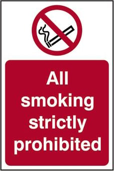 picture of Spectrum All Smoking Strictly Prohibited – SAV 200 x 300mm - SCXO-CI-11832