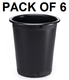 picture of Durable - Waste Basket Basic - 13 L - 290 Dia x 320 mmH - Black - Pack of 6 - [DL-1701572221]