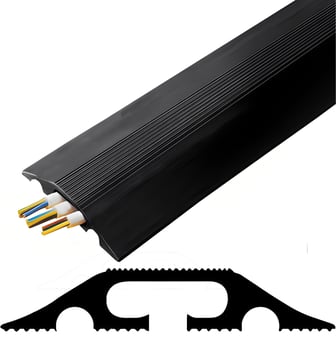 Picture of Vulcascot Eco Office Floor Cable Protector - 30 x 10 mm Channel - Black - Price per meter - [VS-R07-B]