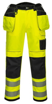 picture of Portwest - PW3 Hi-Vis Holster Work Trouser Yellow/Black - PW-T501YBR