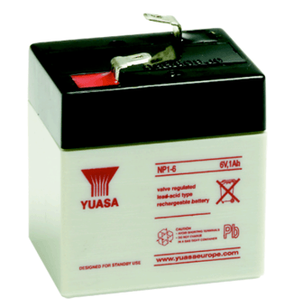 picture of YUASA NP1-6 20HR Valve Regulated Lead Acid Battery - 6V 1AH - [BRH-SLAYUANP1-6]