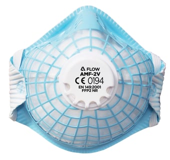 Picture of Alpha Solway - AlphaFlow P2 Disposable Respirator - Blue FFP2 NR - Pack of 10 - [AL-AMF-2V]
