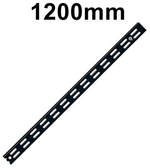 picture of BiGDUG TwinSlot Shelving Light-Duty Black Upright - 1200mm High - [BDU-TSWU12BLK]