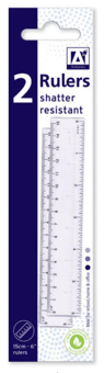 Picture of Shatter Resistant 6 Inch Ruler - Pack of 2 - [AF-RUL6PK2] - (DISC-W)