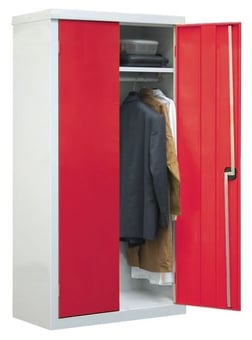 Picture of QMP Clothing Cupboard - 1 Shelf - Red Doors - 1800H x 1200W x 460D mm - [QM-CC181246ZRXX]
