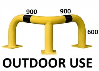 picture of BLACK BULL Corner Protection Guard XL - Outdoor Use - (H)600 x (L)900 x (L)900mm - Yellow/Black - [MV-195.27.689]